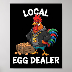 Retro lokal ägghandlare t-shirt, rolig påskkycklin poster