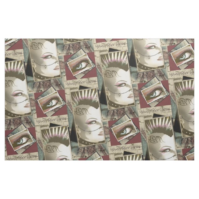 Retro London brittisk Punk rock musikmode Tyg (Fat Quarter)