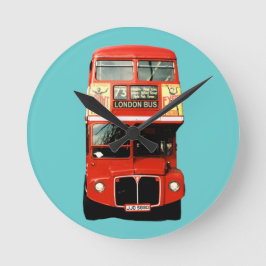 Retro London Buss Clock Rund Klocka