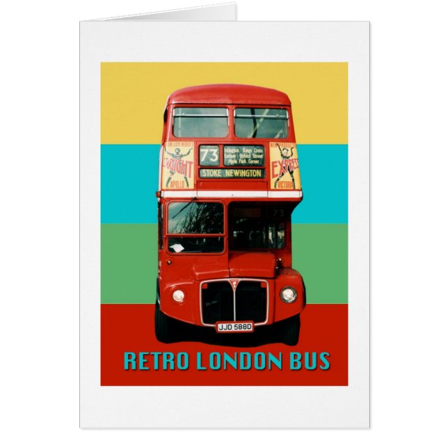Retro London Buss Graphic Hälsningskort (Framsidan)