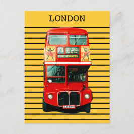 Retro London Buss om Gultens bakgrund Vykort