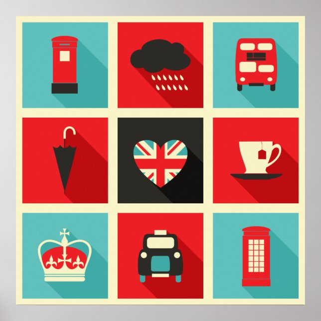 Retro London Collage Poster (Framsidan)