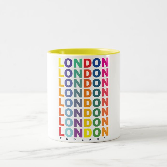 Retro London England poster Två-Tonad Mugg (Center)