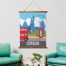 Retro London resemärkestryck – Ikoniska landmärken
