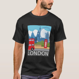 Retro London skyline Landmarks T Shirt