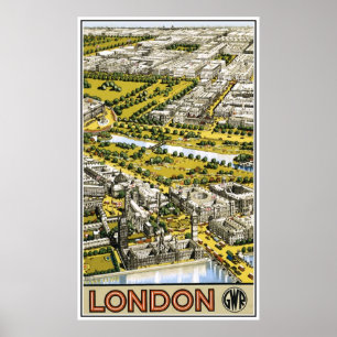 Retro London Underbar Western Railway ad Poster