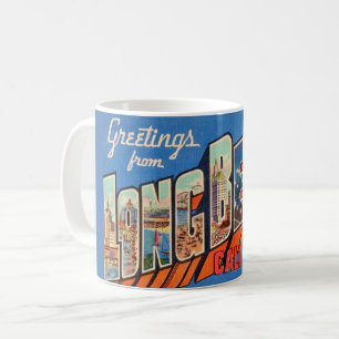 Retro Long Beach, CA Hälsning Mugg