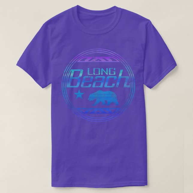 Retro Long Beach Kalifornien T Shirt (Design framsida)