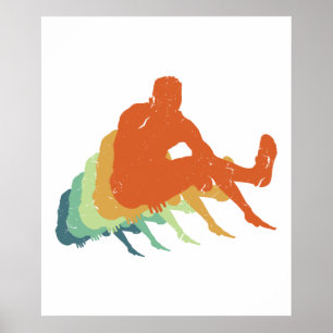 Retro Long Jump Track & Fält Olympic Idrottsman Fl Poster