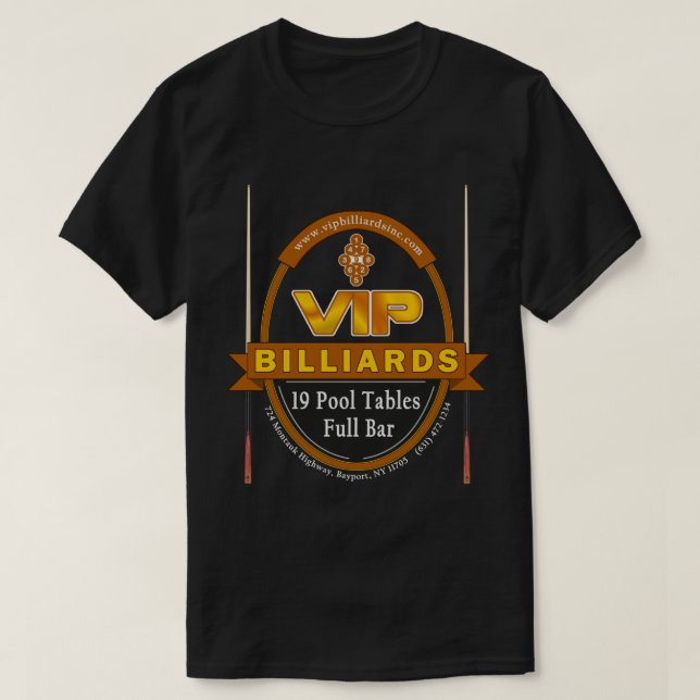 Retro Look för VIP-biljard Tee Shirt (Design framsida)
