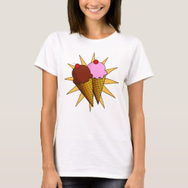 Retro Look Glasskrem T Shirt