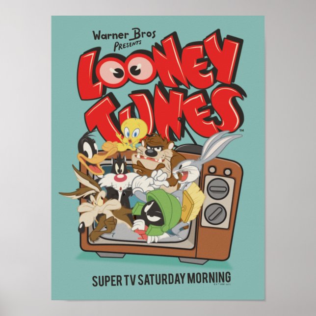 Retro LOONEY TUNES™-bränning från TV Poster (Framsidan)