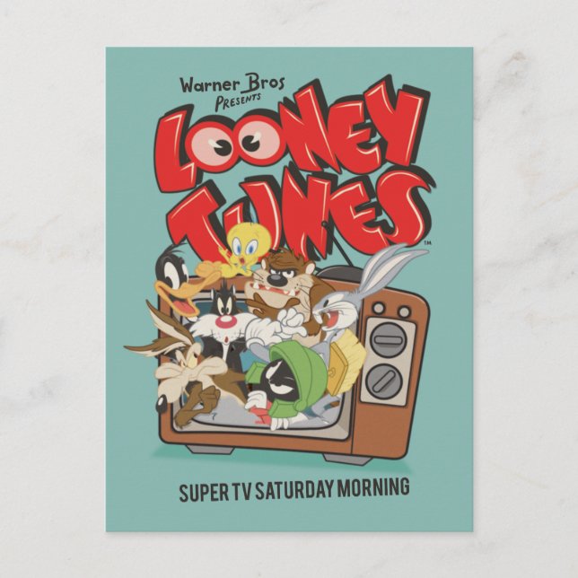 Retro LOONEY TUNES™-bränning från TV Vykort (Framsida)