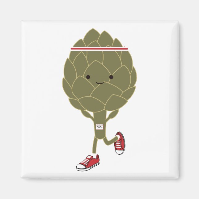 Retro Löpande Kronärtskocka Magnet (Framsidan)