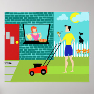 Retro lördag morgon Poster