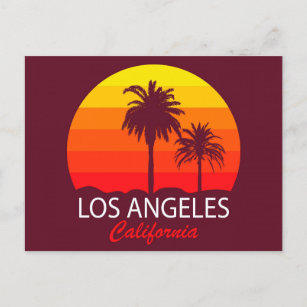 Retro Los Angeles California Vintage Handflatan Tr Vykort