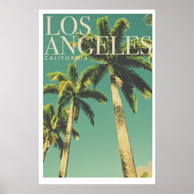 Retro Los Angeles Handflatan Träd Travel Poster (Framsidan)