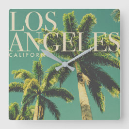 Retro Los Angeles Square Clock Fyrkantig Klocka