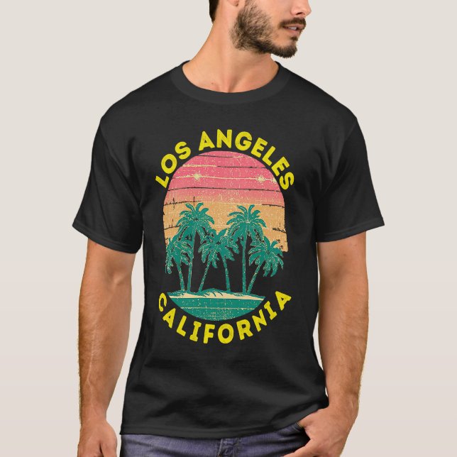 Retro Los Angeles Vacation Souvenir Handflatan Trä T Shirt (Framsida)