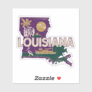 Retro Louisiana State Sticker Klistermärken