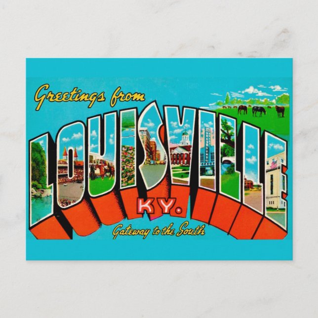 Retro Louisville KY Välkomst vykort (Framsida)