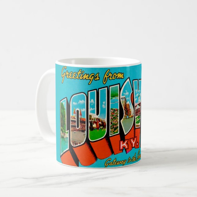 Retro Louisville KY välkomstmugg Kaffemugg (Framsida vänster)