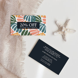 RETRO LÖV GROOVY BOTANICAL Coupon Card Visitkort