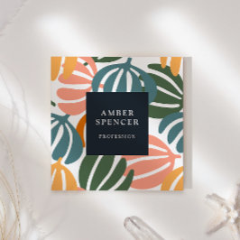 RETRO LÖV GROOVY BOTANICAL GIRLY FYRKANTIGT VISITKORT