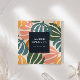 RETRO LÖV GROOVY BOTANICAL GIRLY FYRKANTIGT VISITKORT