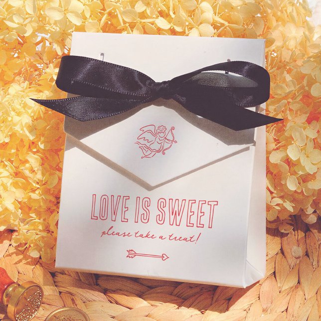 Retro Love är Sött Handritat Cupid Bröllop Presentaskar (Skapare uppladdad)