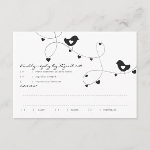 Retro Love birds med pulssvarskort OSA Kort