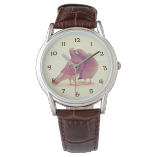 Retro love birds som kysser duvan armbandsur