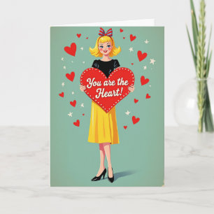 Retro Love Du Är Hjärthälsningskortet Kort