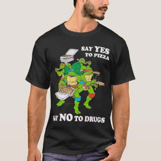 Retro Love Ninjaurtles Cartoon Say Yeso Pizza Say T Shirt