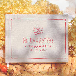 Retro Love Struck Hand Drawn Cupid Modern Wedding Gästböcker