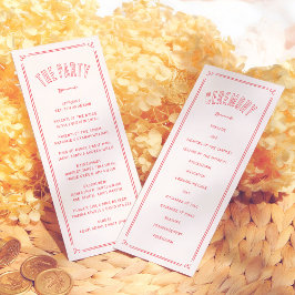 Retro Love Struck Hand Drawn Cupid Modern Wedding Program