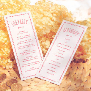 Retro Love Struck Handritad Cupid Modern Bröllop Program