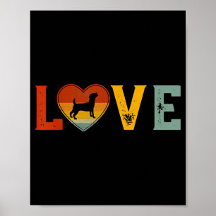 Retro Love Tematisk Jack Russell Terrier Hund Vale Poster