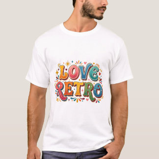 Retro Love Vintage Hjärtan & Groovy Estetisk T-Shi T Shirt