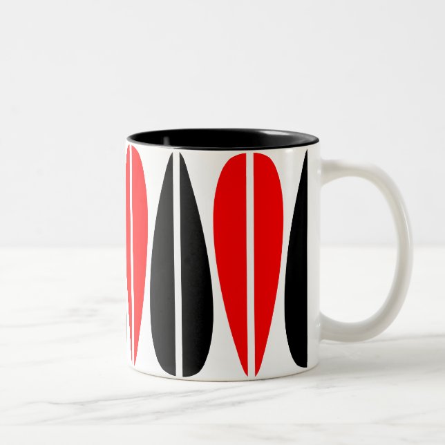 Retro Lövs - Red and Black Två-Tonad Mugg (Höger)