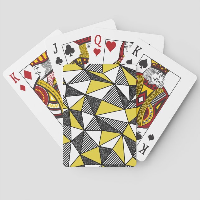 Retro Low Poly Geometric Mönster Casinokort (Baksidan)
