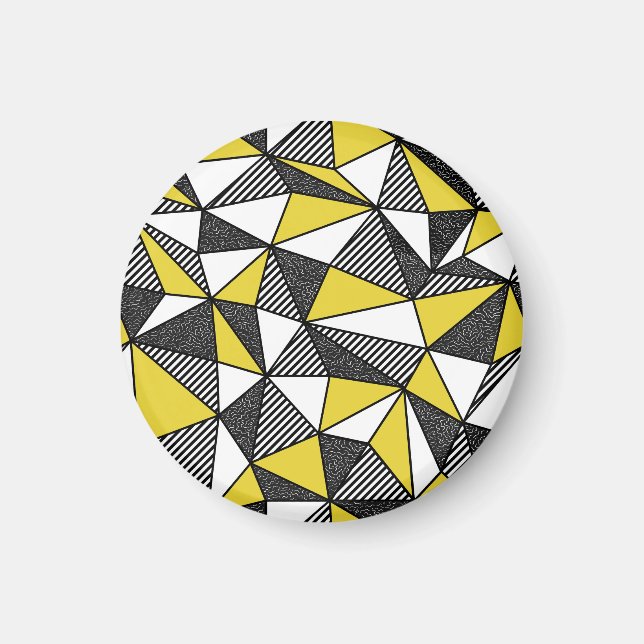 Retro Low Poly Geometric Mönster Magnet (Framsidan)