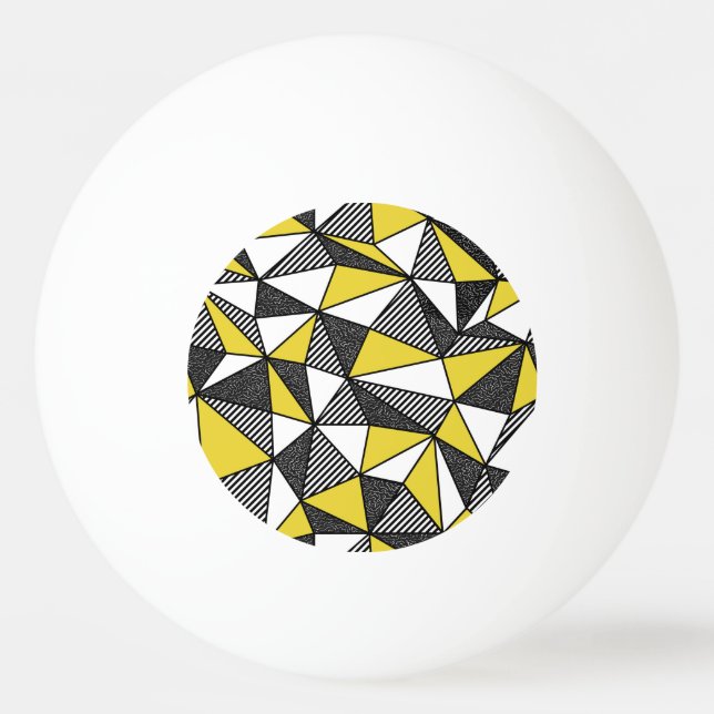 Retro Low Poly Geometric Mönster Pingisboll (Framsidan)