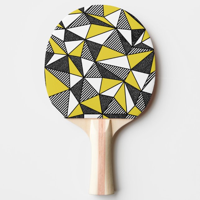 Retro Low Poly Geometric Mönster Pingisracket (Framsidan)