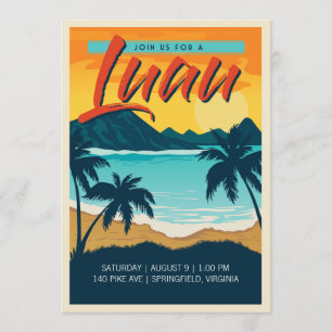 Retro Luau partyinbjudan Inbjudningar