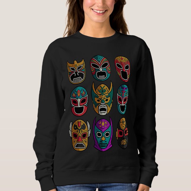 Retro Lucha Libre-masker  Fristilsbrottning Fight T Shirt (Framsida)