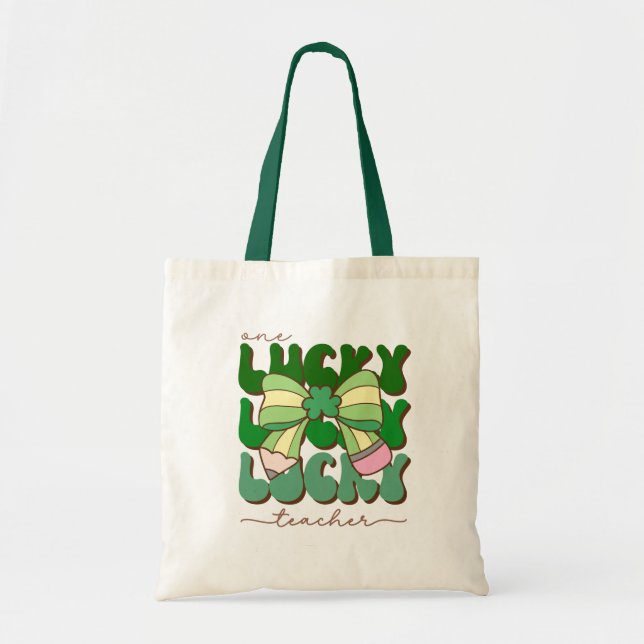 Retro Lucky Lärare med Coquette Pennbåge Tygkasse (Framsidan)