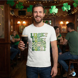 Retro "Lucky Lucky Lucky" St. Patrick's Day T Shirt
