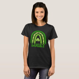 Retro Lucky Shamrock Rainbow St. Patrick's Dag  T Shirt