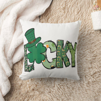 Retro Lucky Shamrock St. Patrick's Day Kudde